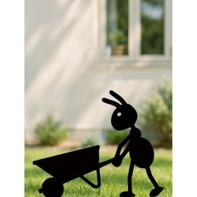 Purrfectly Chic Gothic Black Ant Metal Garden Statue (Option: Gardening decoration)