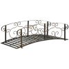 Outdoor Vintage Arch 6-ft Garden Bridge with Side-Rails