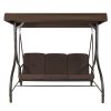 3-Person Outdoor Porch Patio Swing with Canopy