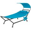 Outdoor Hammock Style Chaise Lounge Chair Cot with Canopy and Storage Bag