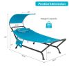 Outdoor Hammock Style Chaise Lounge Chair Cot with Canopy and Storage Bag