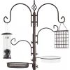 Complete Bird Feeder Set with Metal Stand Suet Water Bowl Tube and Tray