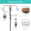 Complete Bird Feeder Set with Metal Stand Suet Water Bowl Tube and Tray