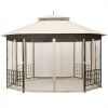 Outdoor 10 x 12 Ft Octagon Gazebo with Mosquito Net Sidewalls and Canopy