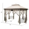 Outdoor 10 x 12 Ft Octagon Gazebo with Mosquito Net Sidewalls and Canopy