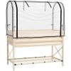 Elevated Metal Raised Garden Bed with Greenhouse Cover