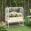 Elevated Metal Raised Garden Bed with Greenhouse Cover