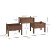 3 Wooden Elevated Planter Raised Garden Beds