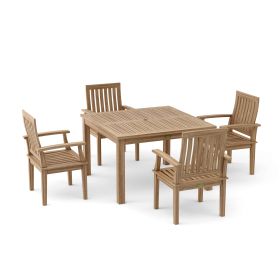Windsor 5-Pieces Dining Table Set (Option: Brianna)