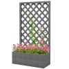 Outdoor Raised Garden Bed Planter Box with Lattice Trellis