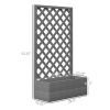 Outdoor Raised Garden Bed Planter Box with Lattice Trellis
