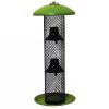 Outdoor Metal Mesh Tube Hanging Bird Feeder with Top and Perch