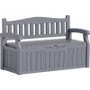 Heavy Duty Plastic Outdoor Storage Garden Bench Patio Deck Box
