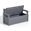 Heavy Duty Plastic Outdoor Storage Garden Bench Patio Deck Box