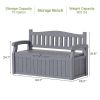 Heavy Duty Plastic Outdoor Storage Garden Bench Patio Deck Box