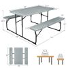 Folding Picnic Table with 2 Benches Outdoor Patio Dining Set