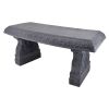 Outdoor Fiber-Clay Garden Bench with Stone Finish