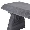 Outdoor Fiber-Clay Garden Bench with Stone Finish