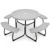 All Weather 8 Seater Picnic Table with Umbrella Hole
