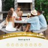 All Weather 8 Seater Picnic Table with Umbrella Hole