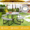 All Weather 8 Seater Picnic Table with Umbrella Hole