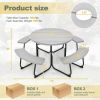All Weather 8 Seater Picnic Table with Umbrella Hole