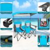2-Piece Folding Canopy Chair Set with Cup Holder and Storage Pocket