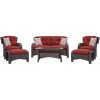 Outdoor Resin Wicker 6-Piece Patio Furniture Set with Seat Cushions