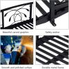 Outdoor Heavy Duty Black Metal Arch Garden Bridge with Side Rails