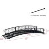 Outdoor Heavy Duty Black Metal Arch Garden Bridge with Side Rails