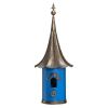 Outdoor Metal Birdhouse with Vintage Bronze Phonograph Style Roof