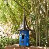 Outdoor Metal Birdhouse with Vintage Bronze Phonograph Style Roof