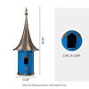 Outdoor Metal Birdhouse with Vintage Bronze Phonograph Style Roof