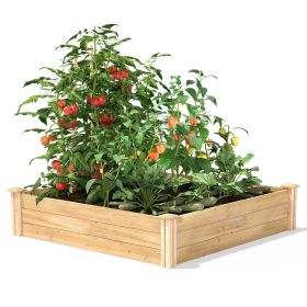 Outdoor Pine Wood Raised Garden Bed Planter Box - Made in USA (size: 4Ft X 4Ft)