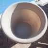 Round Outdoor Patio Planter in Weathered Concrete Finish