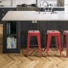 Set of 4 - 24-in. Indoor/Outdoor Backless Stacking Metal Barstools