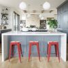 Set of 4 - 24-in. Indoor/Outdoor Backless Stacking Metal Barstools