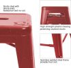 Set of 4 - 24-in. Indoor/Outdoor Backless Stacking Metal Barstools