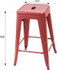 Set of 4 - 24-in. Indoor/Outdoor Backless Stacking Metal Barstools
