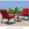 Outdoor 3-Piece Patio Furniture Rocking Chairs Table Set with Cushions