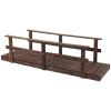 Outdoor Wooden Garden Bridge with Hand Rails