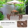 Wooden Picnic Table Umbrella Hole
