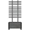 Wood Raised Garden Bed Planter on Wheels with Trellis