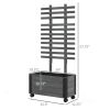 Wood Raised Garden Bed Planter on Wheels with Trellis
