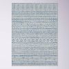 Blue Grey Chevron Coastal Boho Style Indoor Outdoor Area Rug