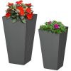 Set of 2 Modern Lightweight Outdoor Patio Flower Pot Planter Box