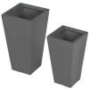 Set of 2 Modern Lightweight Outdoor Patio Flower Pot Planter Box
