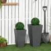 Set of 2 Modern Lightweight Outdoor Patio Flower Pot Planter Box