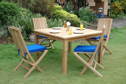 Windsor Comfort Chair Folding Dining Set (Option: 5-Pieces)
