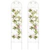 2-Pack - Galvanized Steel Garden Trellis in White Metal Outdoor Finish